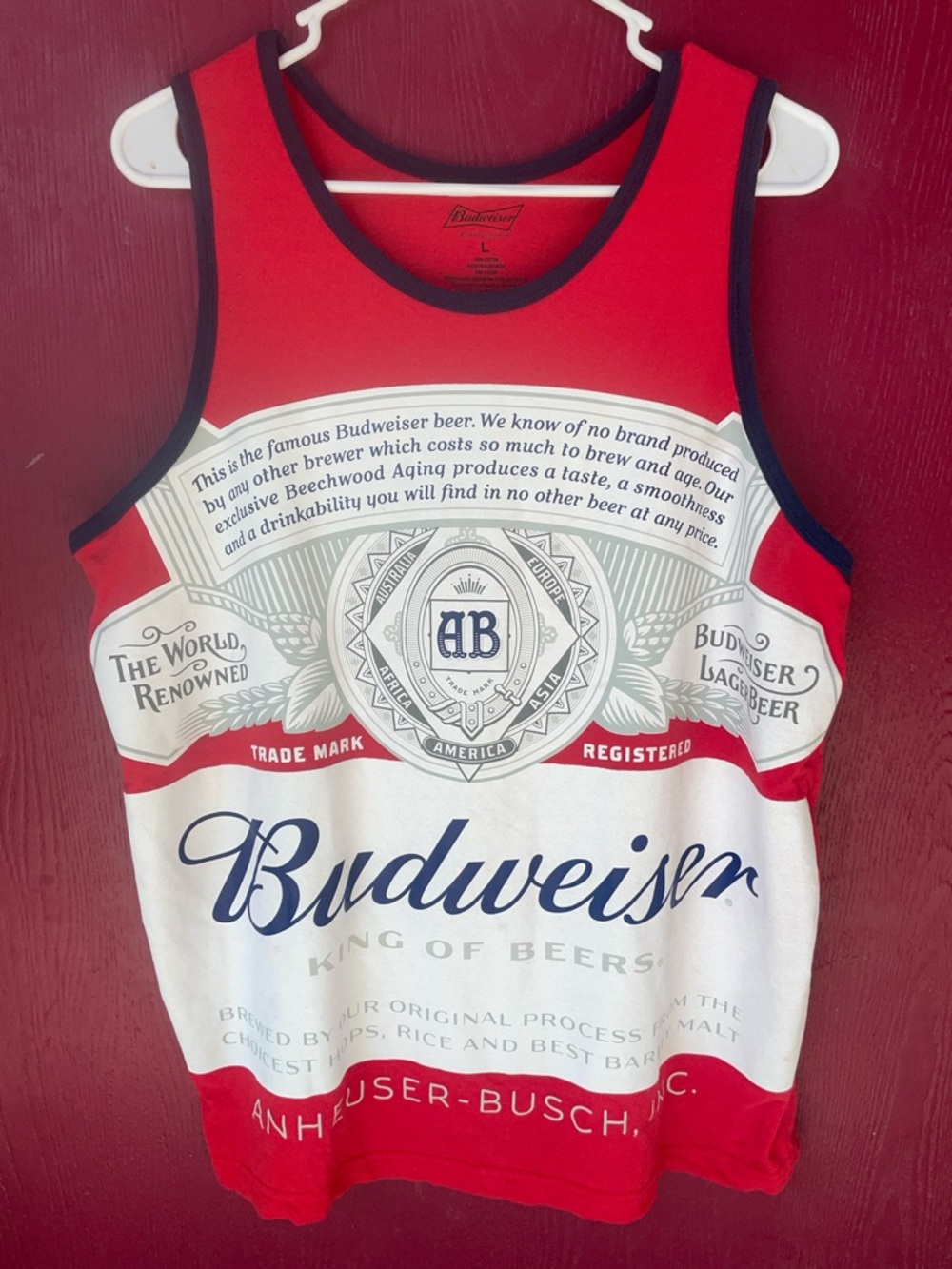 Budweiser Red, White, Navy Graphic Tank